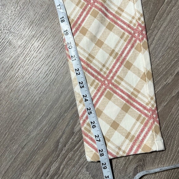 J. McLaughlin Lexi Midrise Pink‎ Plaid Pants- 4 - Picture 4 of 9